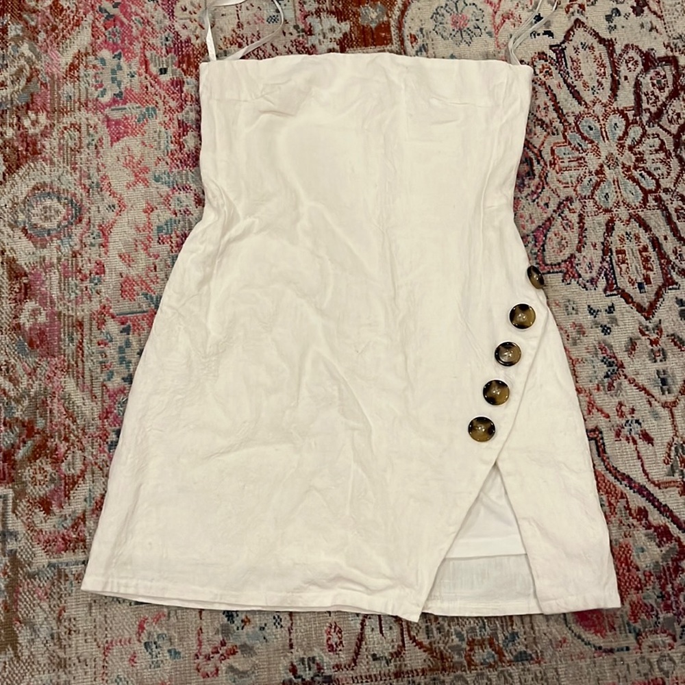 White Linen Mini Dress